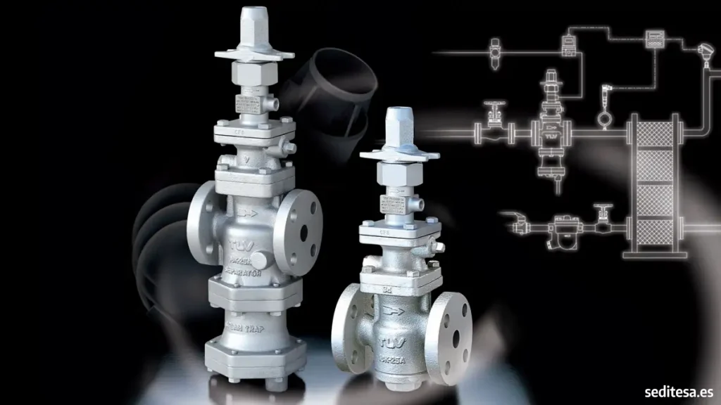 Válvula reductora de presión para vapor automatizable PN-COS