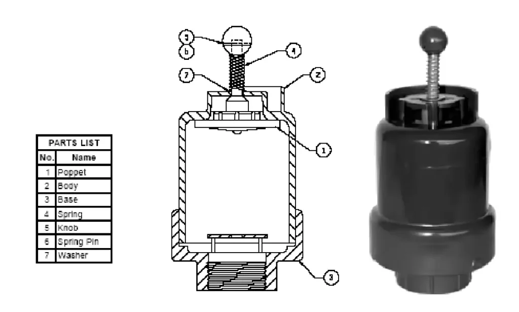 Válvula de Alivio de Vacío Waterman VRP 110